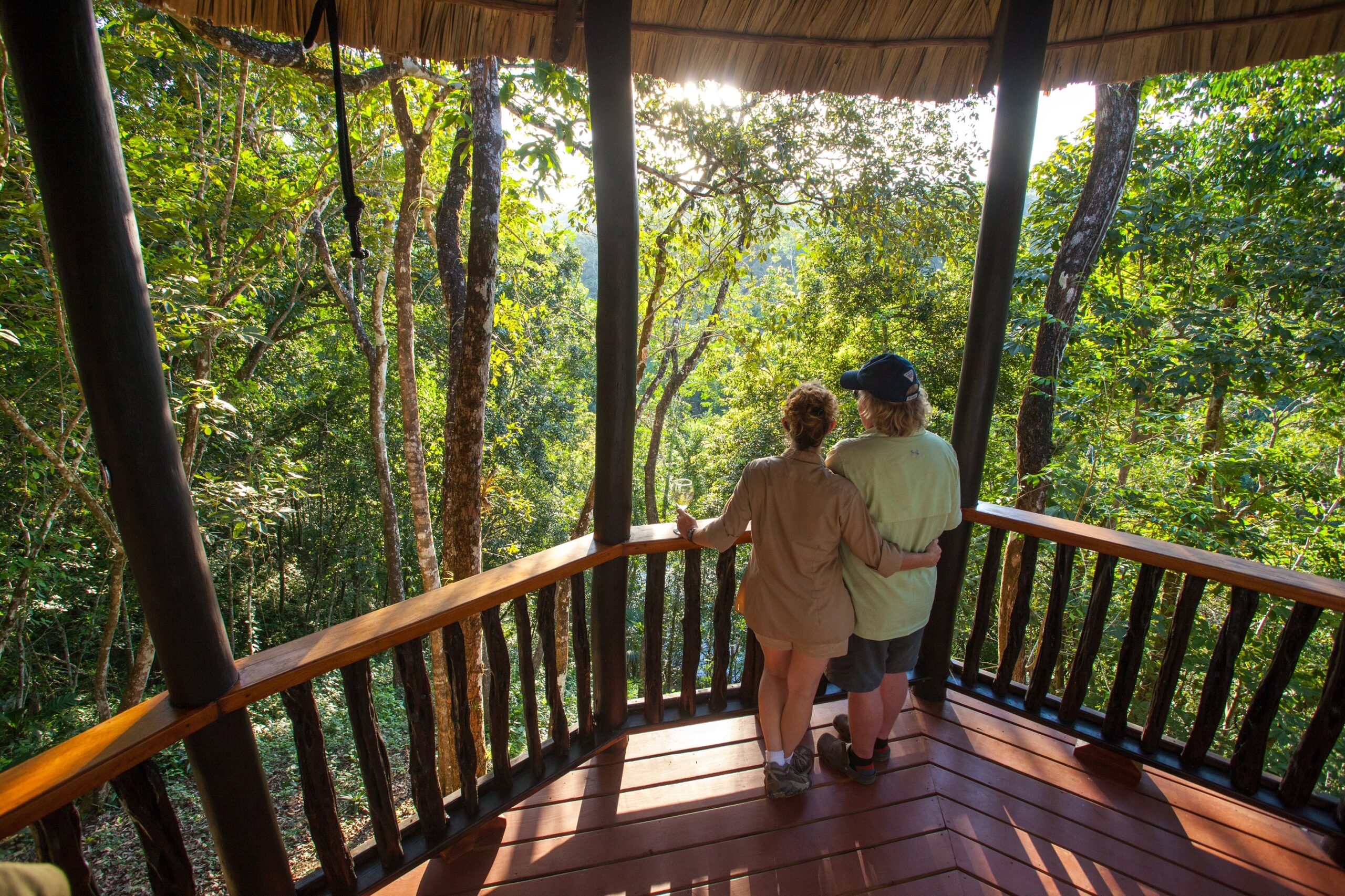 Veranda in de Jungle Canopy bij Table Rock Lodge