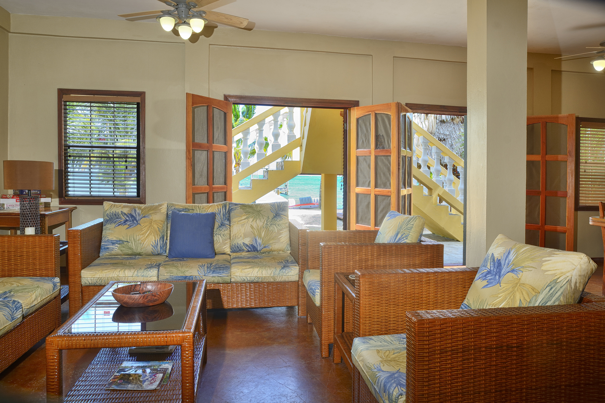 Main room overlooking the beach
