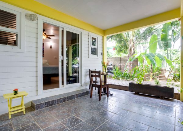 studio's covered private patio space