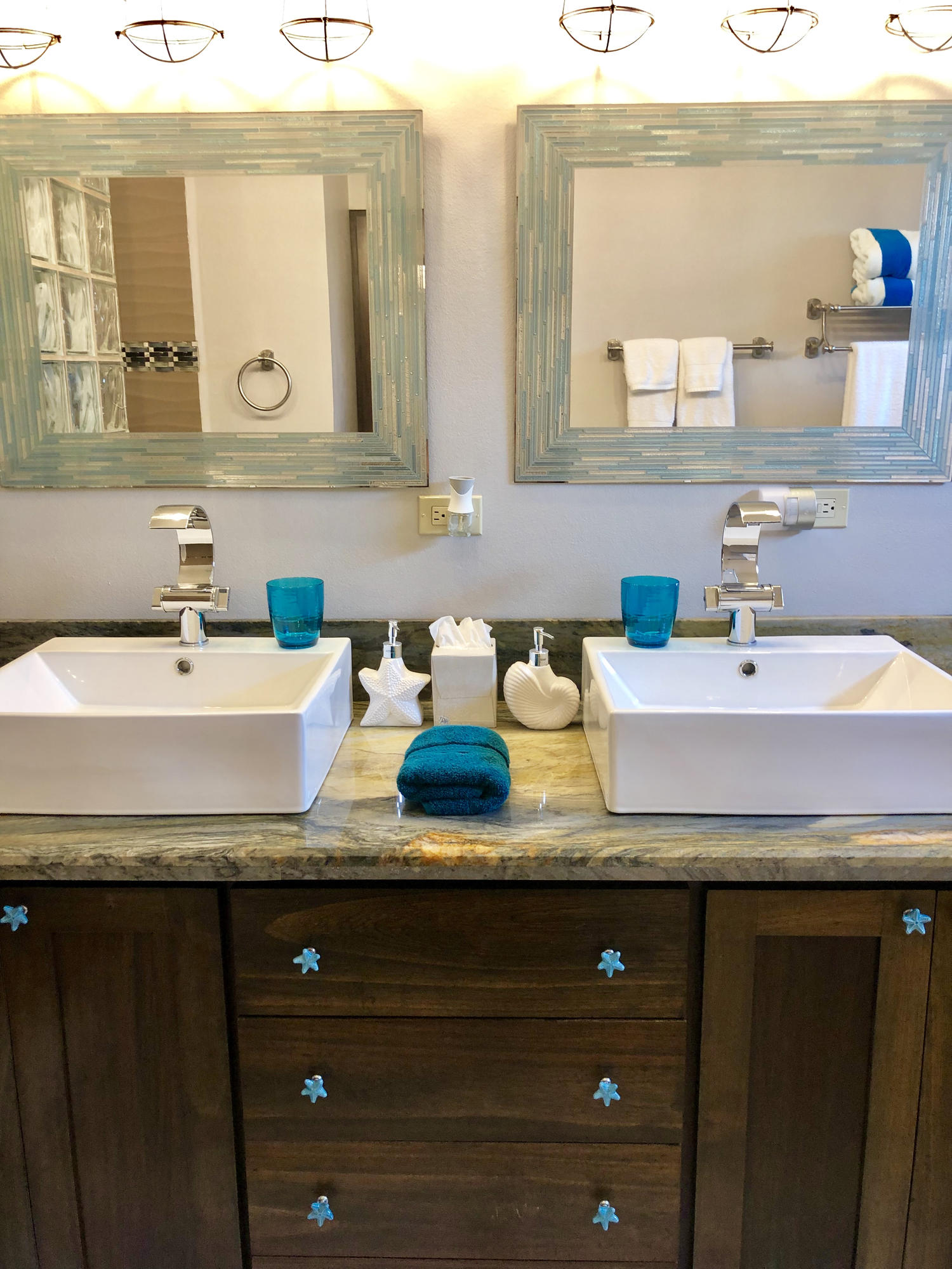 Dual sinks in the ensuite bathrooms.