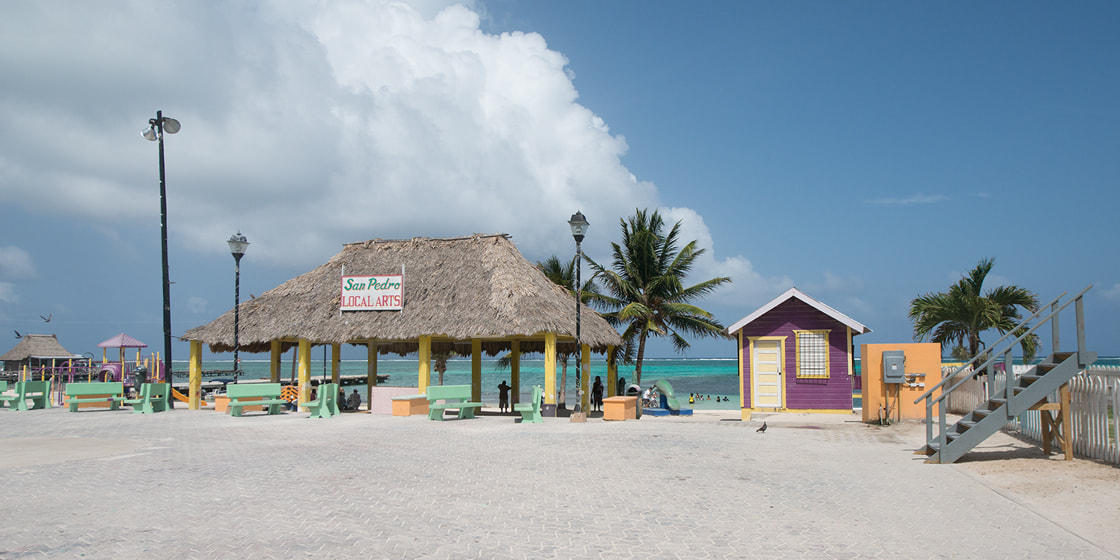 Een lokale kunstlocatie in San Pedro in Ambergris Caye