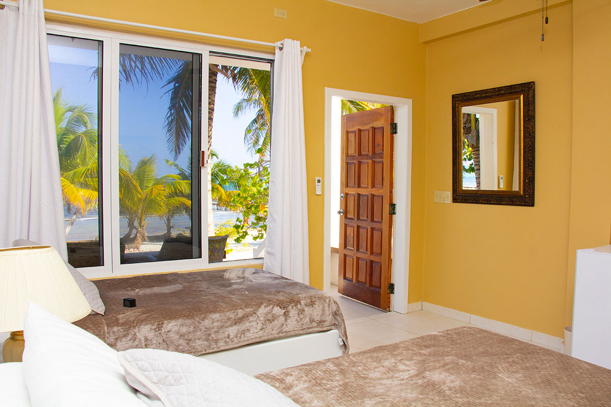 Great view of beach and Caribbean Sea from your room.
