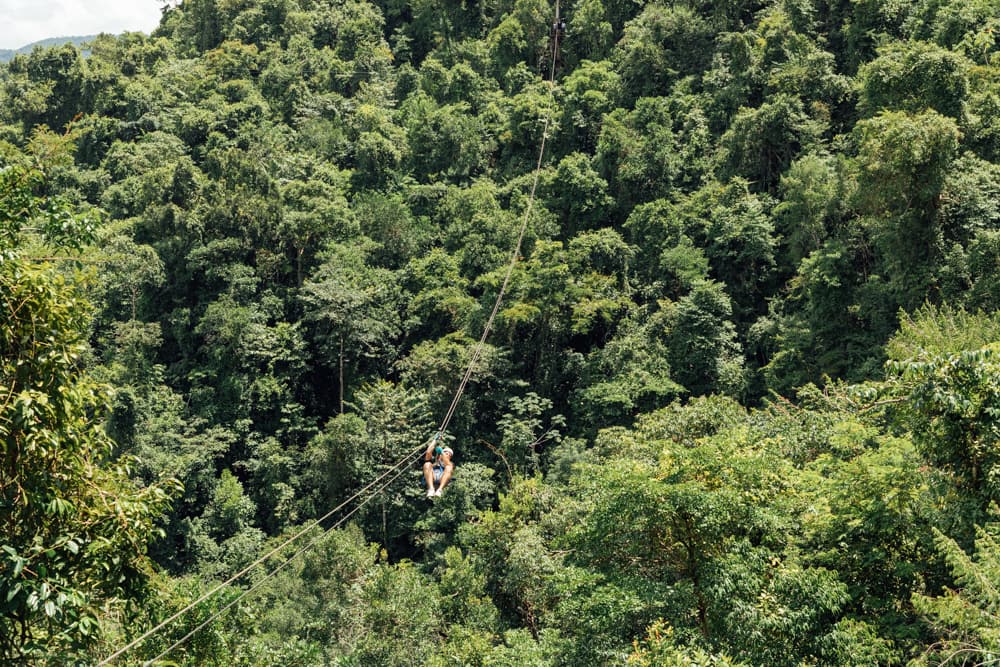 Ziplining in Belize