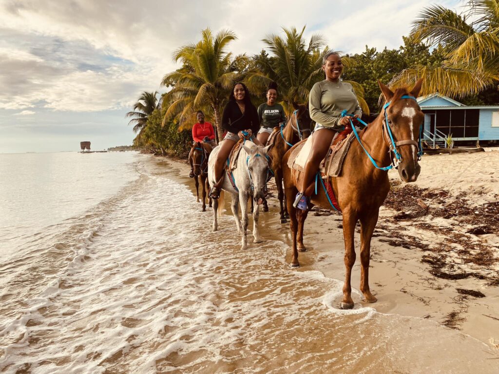 beach horseback riding in Belize